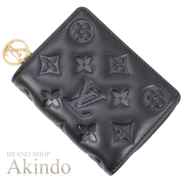 【新品・未使用】ルイヴィトン 二つ折り財布 ポルトフォイユ・ルー クッサン ラムレザー 黒 ブラック M81599 LOUIS VUITTON レディース コンパクト ビトン ブランド ギフト プレゼ