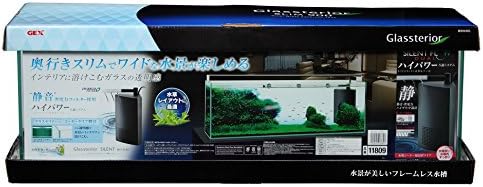ジェックス GEX AQUARIUM グラステリアサイレント900スリム サイレントフロー付属 水槽3年保証 幅90cmワイドタイプフレームレス水槽W90×D22×H30cm 約54L