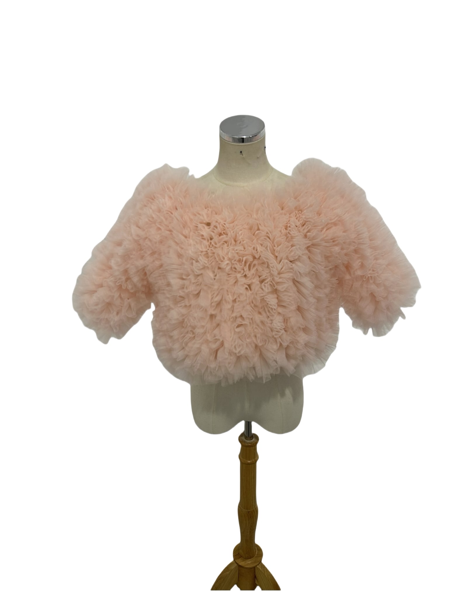 トップス ピンク ソフトチュール 半袖 ウェーブ 背中見せ 可愛い 披露宴 13,834円