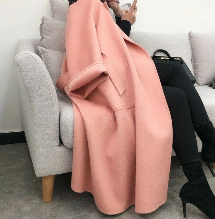 【 2021年 秋冬 5color ダブルフェイス ウール コート アウトポケット ロング