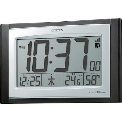 他サイト： リズム(RHYTHM) シチズン 掛け時計 電波時計 デジタル 置き掛け兼用 温度 湿度 カレンダー 表示 茶 (木目仕上) 157×240×40ｍｍ CITIZEN パルデジットコンビR096 8Rの商品画像