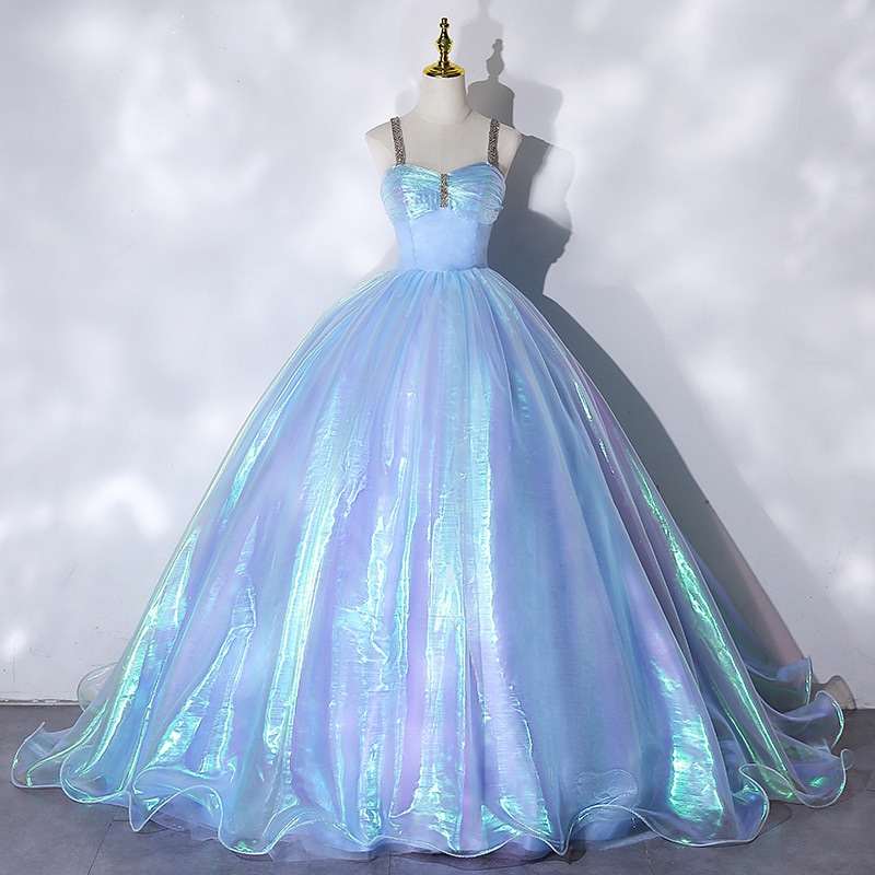 8069イブニングドレス　ブルー カラードレス　ロングドレス　ウェディングドレス　ステージ　忘年会ドレス　結婚式二次会　発表会　披露宴　演奏会　大きいサイズ 　小さいサイズ