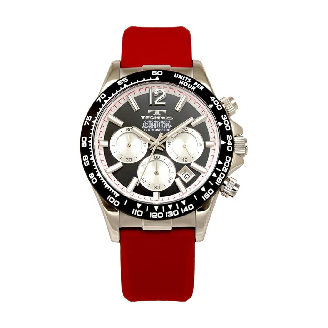 腕時計 T8C03BB メンズ レッド ブラック クロノグラフ 10気圧防水 11,435円