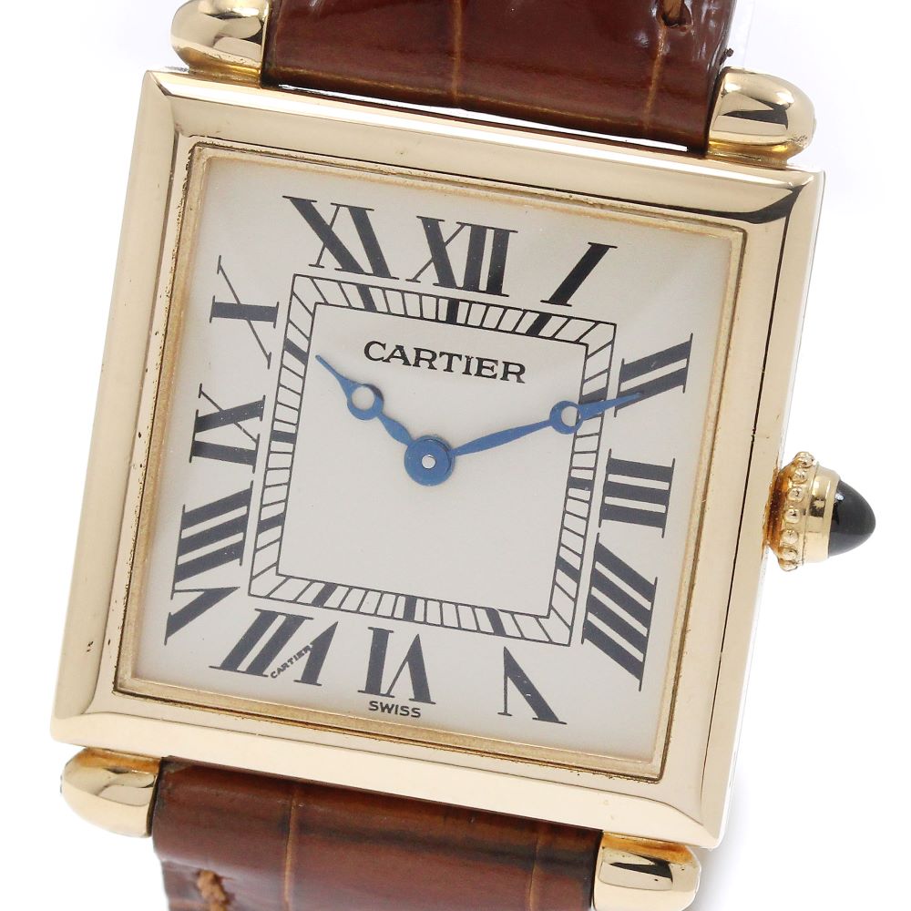 カルティエ CARTIER W1512256 タンク オビュ K18YG クォーツ ボーイズ 良品 内箱・保証書付き_866685【中古】
