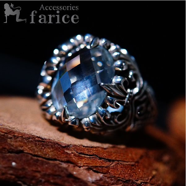 カットリリー&アラベスク ラージクオーツ シルバーサイドトライバルシルバーリング 7,903円