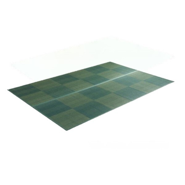 1031290041302 い草ラグ 花ござ カーペット 格子柄 ナチュラル 和室 洋室 裏不織布滑り止め 本間6畳 (約286×382cm)レイクブルー 滑りにくい お手入れ簡単 メーカー直送 17,819円