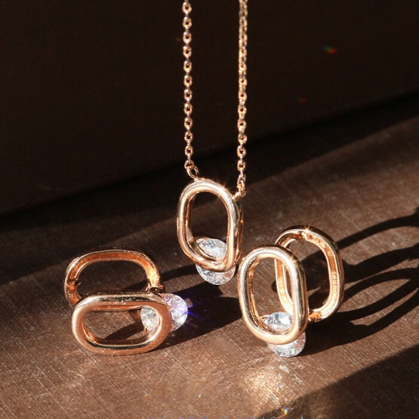 ルーブル パリ 14K フィロデン クリスタル イヤリング/ネックレス SET SET0289