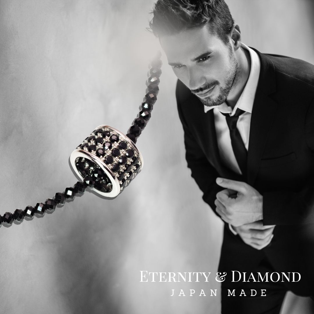 選べる!! 天然石 ブラック ダイヤモンド ネックレス エタニティ リング 18K WG ジュエリー ペンダント 誕生日 バレンタイン 宝石 貴金属 ジュエリー 冠婚葬祭