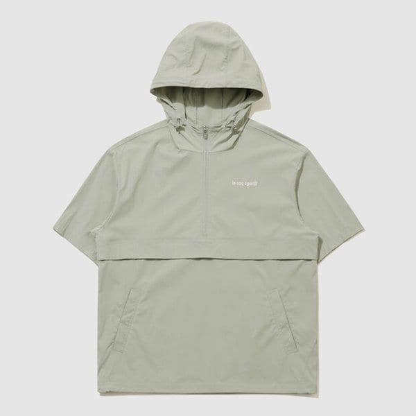 ユニ ストレッチ タスラン ルーズフィット 半袖アノラックジャケット (QR223LJK42_SKK)