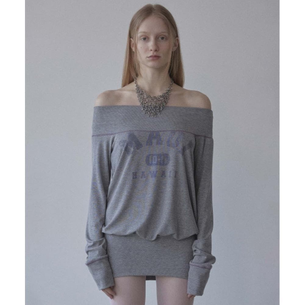 スカルプター Maui OffShoulder Dress Melange Gray SC25S301MG