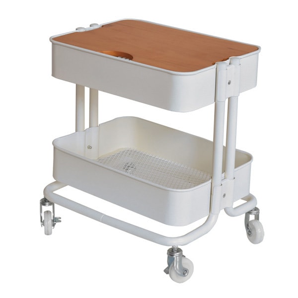 B.Bファニシング ROW-F2SWH ホワイト ROSSINI [メッシュバスケットワゴン 2段 シンプル] メーカー直送