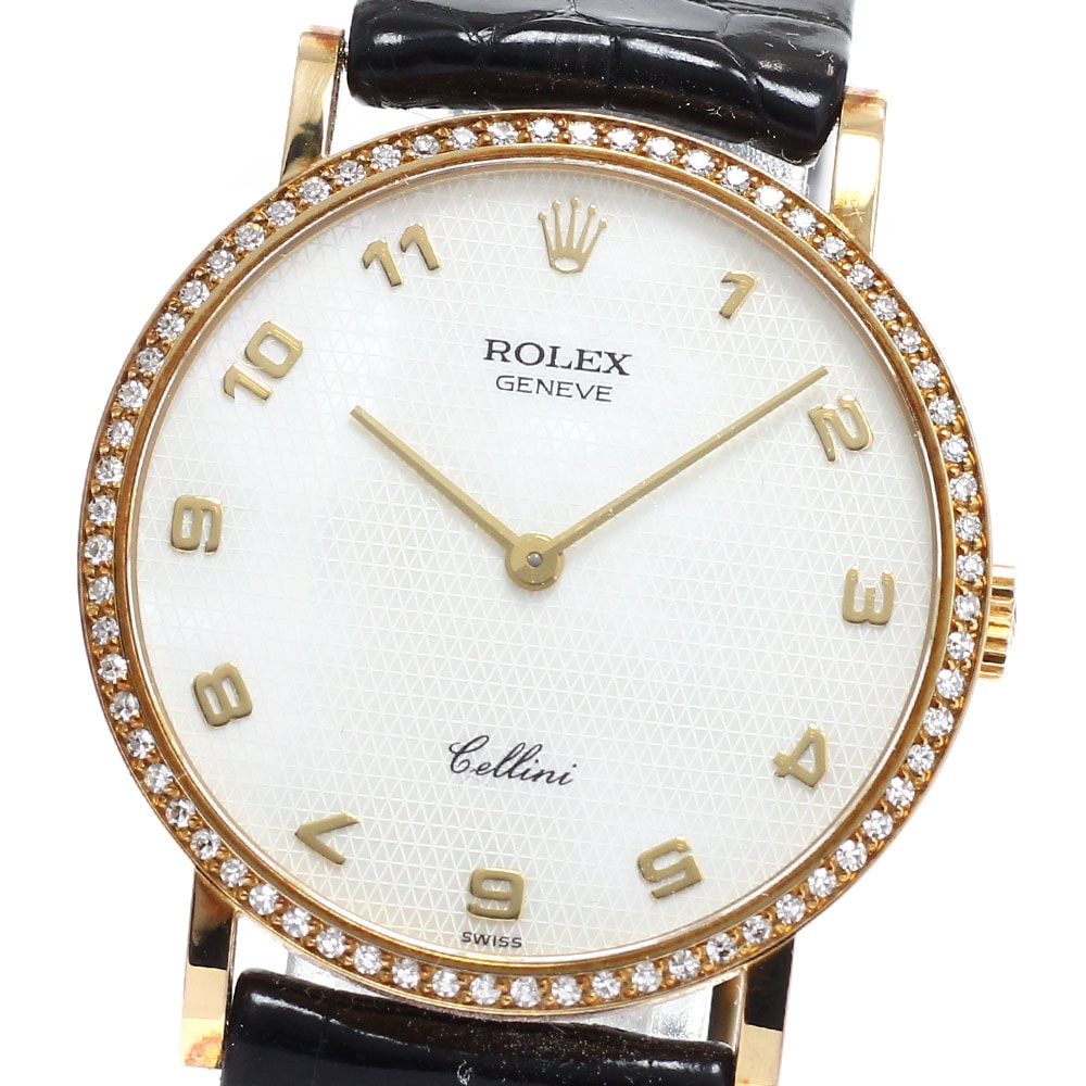 ロレックス ROLEX 5114 チェリーニ K18YG ダイヤベゼル Cal.1602 手巻き メンズ _936991【中古】