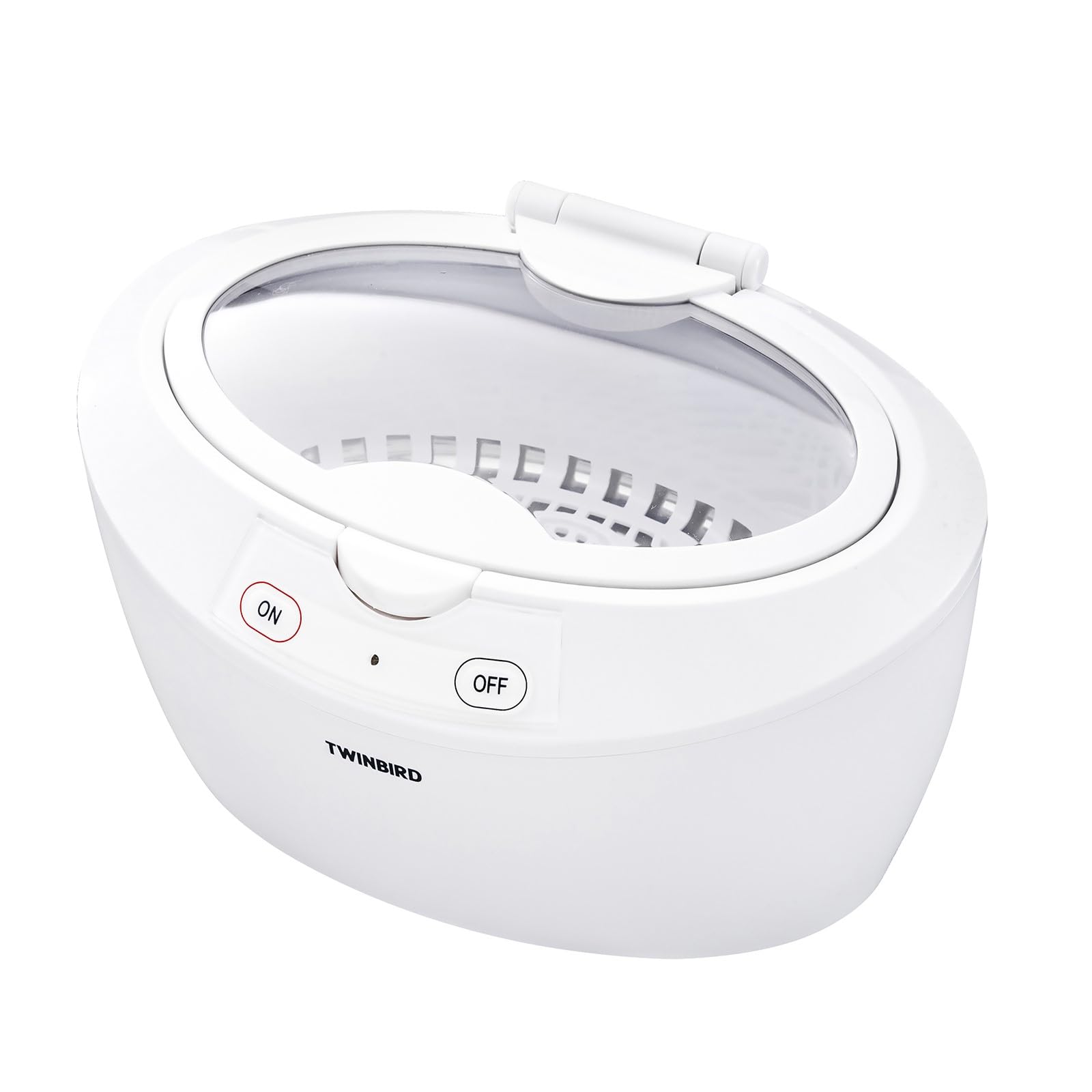 TWINBIRD(ツインバード) 超音波洗浄器 600ml アクセサリーホルダー付 メガネ アクセサリー 時計 指輪 入れ歯 プラモデル ホワイト EC-4518W