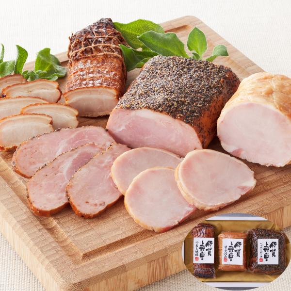 三重 伊賀上野の里 詰合せ つるし焼豚170g ロースハム250g ペッパーポーク310g SISK