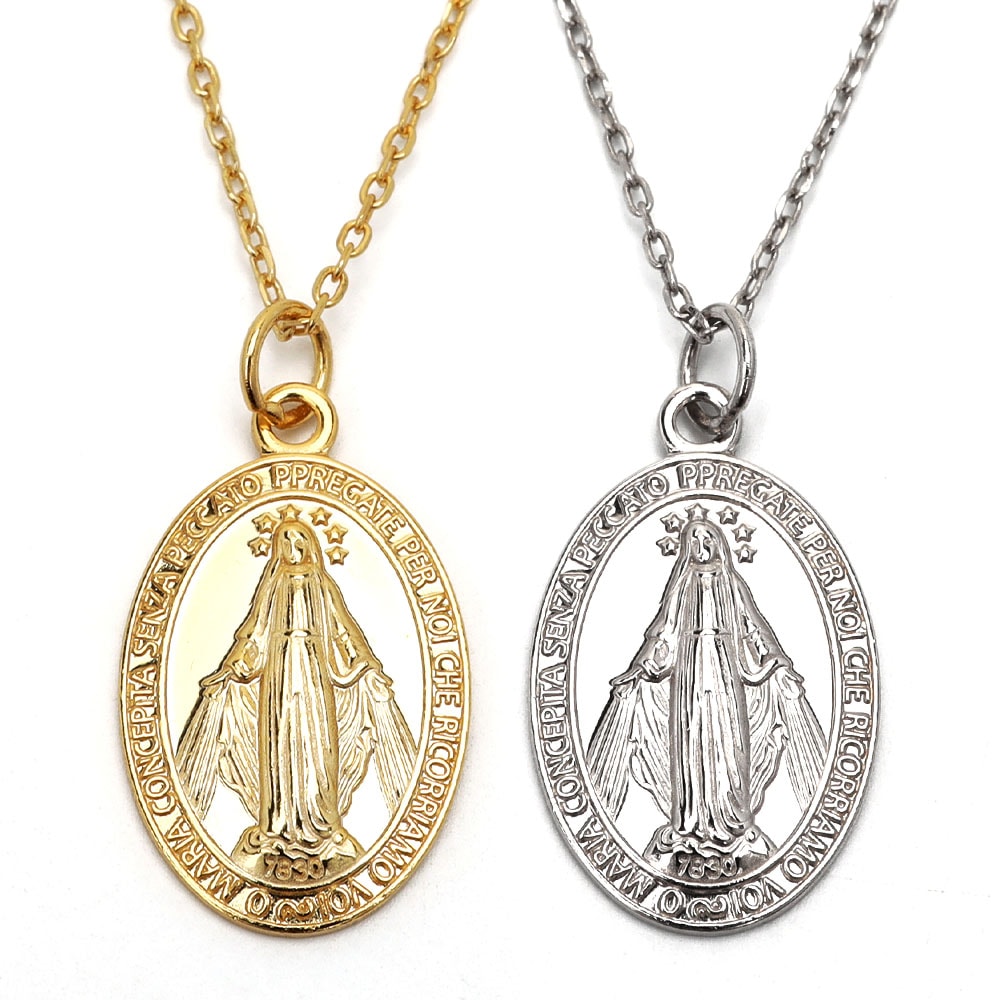 925 ネックレス 聖母マリアコイン [cn004]