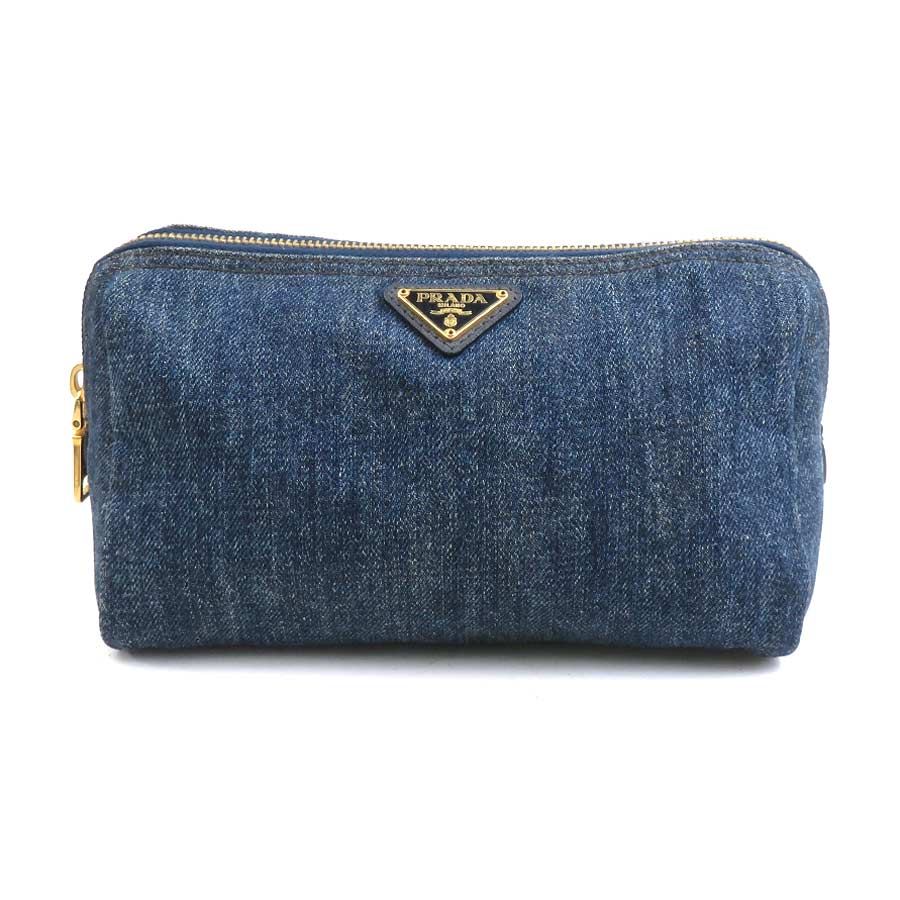 プラダ PRADA ポーチ デニム ブルー ユニセックス 1N0693 56293a
