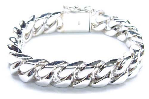 重喜平 シルバーブレスレット（M） シルバー925 本物の銀製 高級 重い 太い 大きい アクセサリー 定番 重厚 プレゼント 男性 彼氏 シンプル プレーン カジュアル 誕生日 sp-sale8