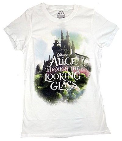 Alice Through The Looking Glass Poster Juniors T-shirt (Large,White) Alice Through The Looking Glass Poster Juniors T-shirt (Large,White)