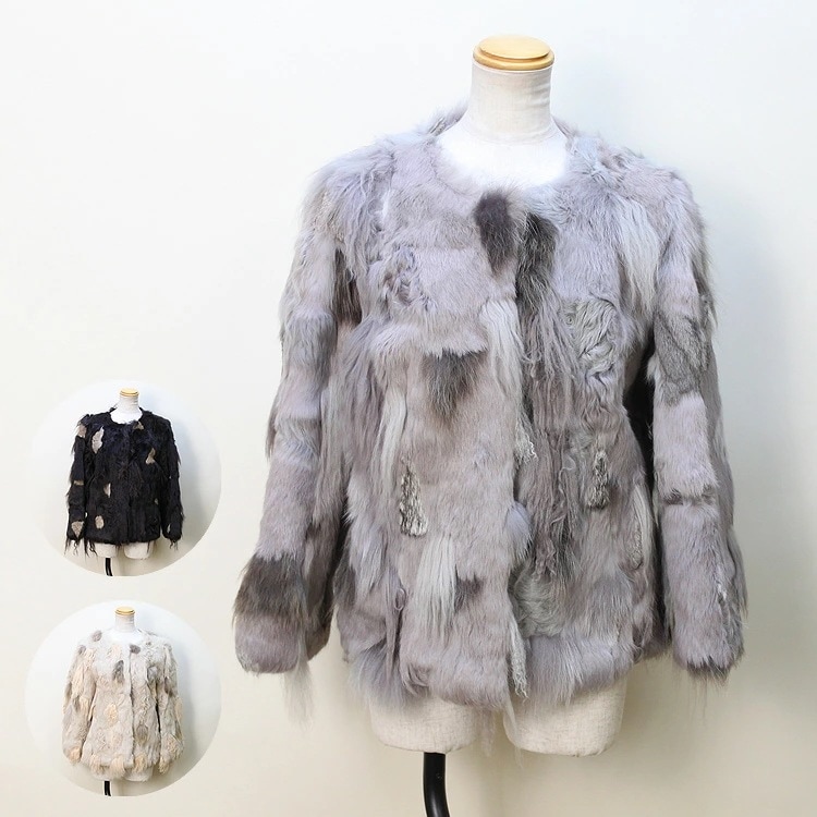 ラビット ラクーン ラム ミックス ファー ジャケット レディース ギフト プレゼント