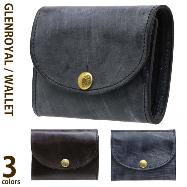 グレンロイヤル 三つ折り財布 ミニ財布 ブライドルレザー 本革 ハンドメイド GLENROYAL Bridle Leather 03-5885