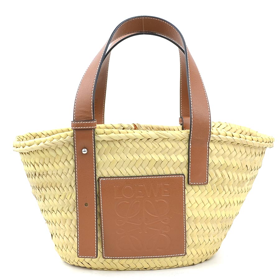 ロエベ LOEWE ハンドバッグ かごバッグ バスケット スモール ストロー/レザー ナチュラル/ブラウン レディース e61901k