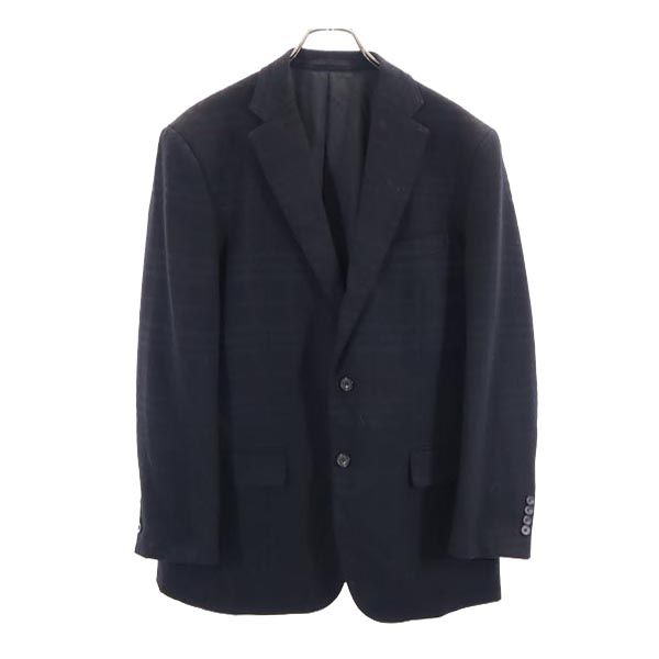 三陽商会 日本製 ウール チェック柄 テーラードジャケット 98-88-175 AB6 ブラック メンズ