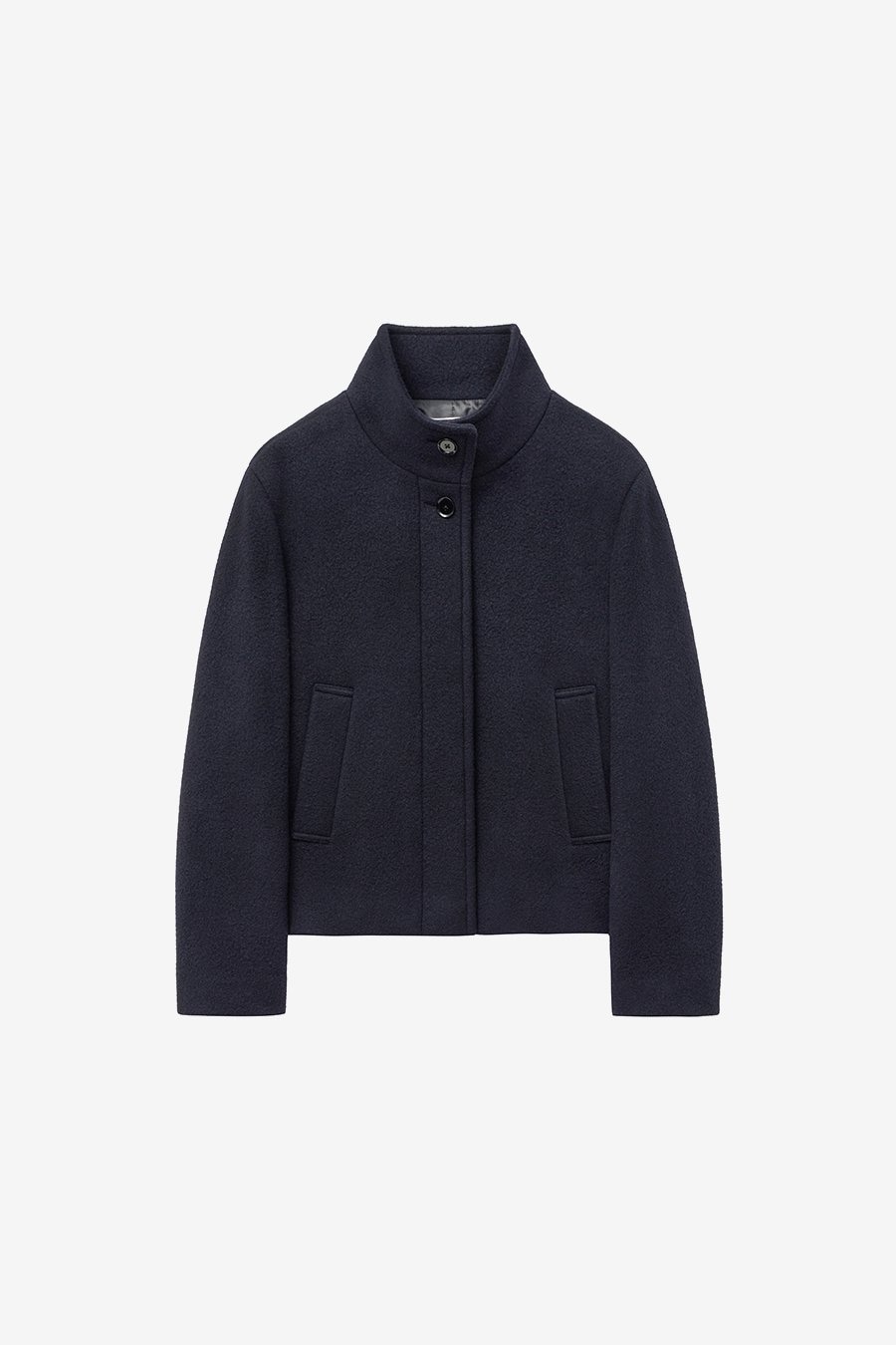 【INSILENCE】[WOMEN] MINIMAL SHORT COAT : DARK NAVY