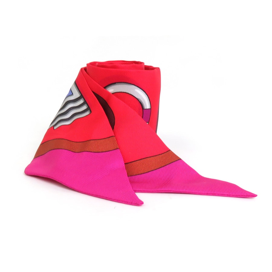 エルメス HERMES スカーフ ツイリー シルク レッド/マルチカラー レディース e58310f