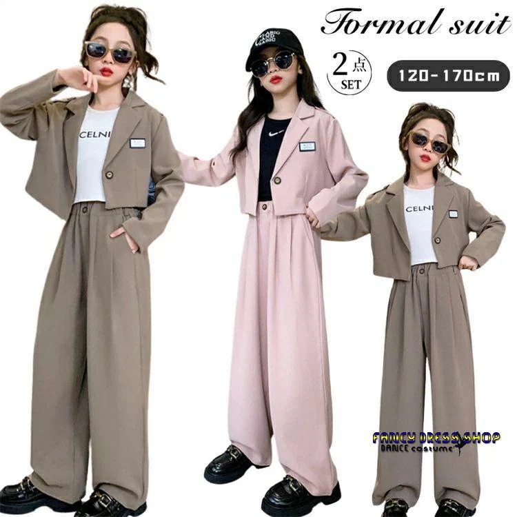 【急速出荷!】【制服標準装備】卒業式 パンツ スーツ 女の子 160 おしゃれ 小学生 6年生 韓国 フォーマル スーツ 卒服 2点セット 子供服 ジャケット パンツ 小学校卒業式スーツ 子供スーツ