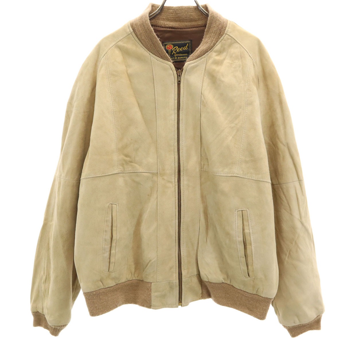 Reed Sportswear 70s ヴィンテージ レザージャケット ベージュ系 メンズ 古着