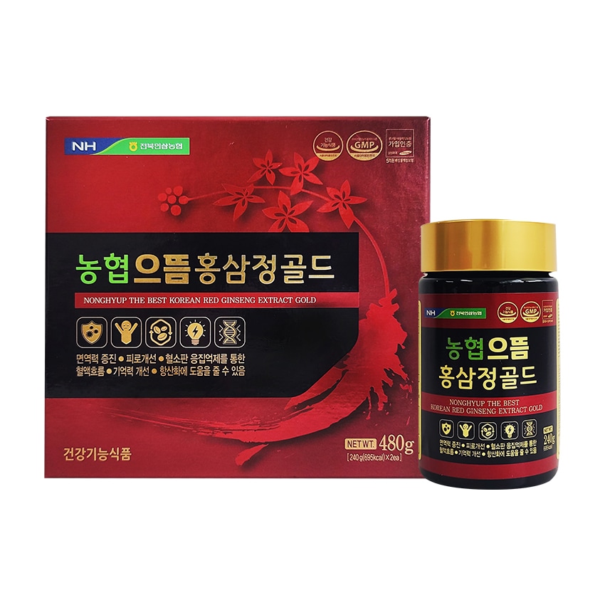 韓国健康補助食品]農協最高紅参エキスゴールド480g/健康サプリメント/免疫