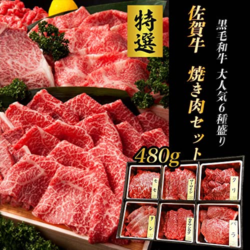 母の日 佐賀牛 焼肉セット６種の部位 480g(23人前) 食べ比べ 牛肉 焼肉 焼き肉 バーベキュー BBQ 肉 ギフト 黒毛和牛 個体識別番号証明書付き