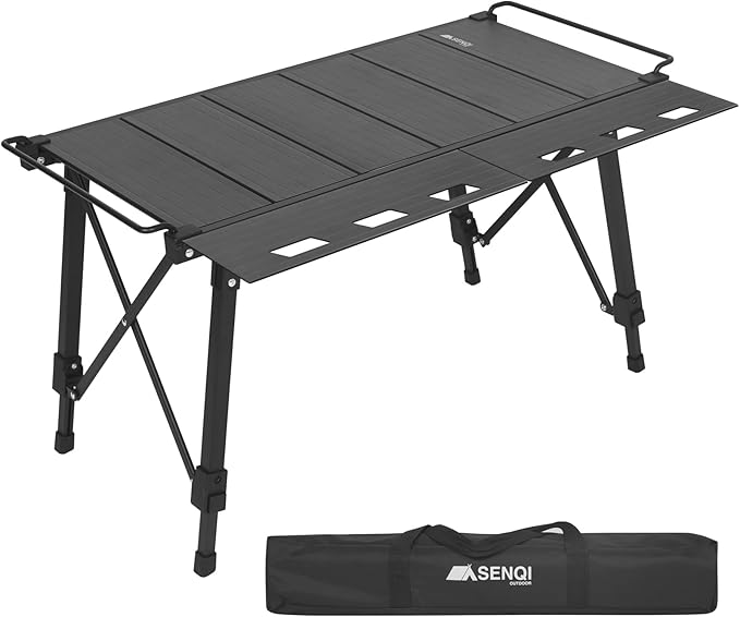 ドアテーブル IGTテーブル 折りたたみ 携帯便利 キャンプテーブル 高さ調整可能 6+2枚パネルテーブル 両側拡張可能 マルチキッチンテーブル 掛けレバー付き バーベキュー 頑丈アルミ合金 収納ケー