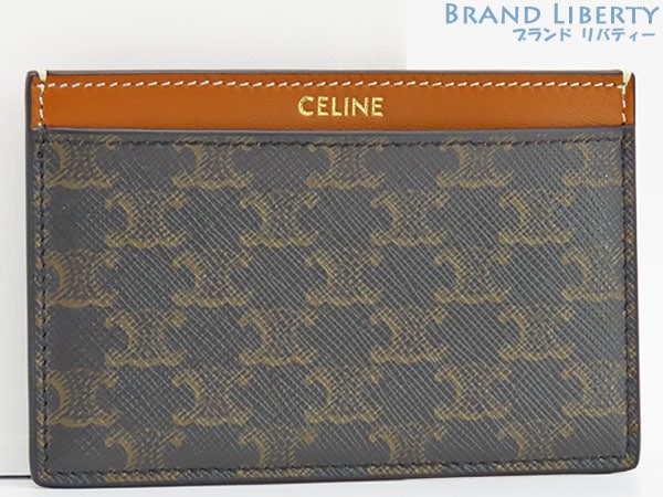 未使用セリーヌトリオンフカードホルダーカードケースパスケース名刺入れタン10B702BQ4