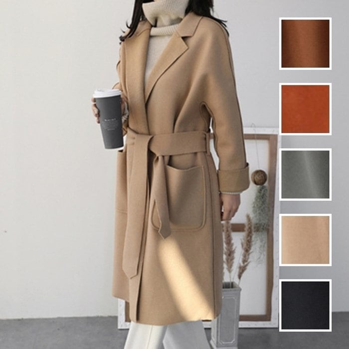 40代zq ガウンィガン ロング ベイクドカラー レディース カジュアル 秋 20代 冬 naloC