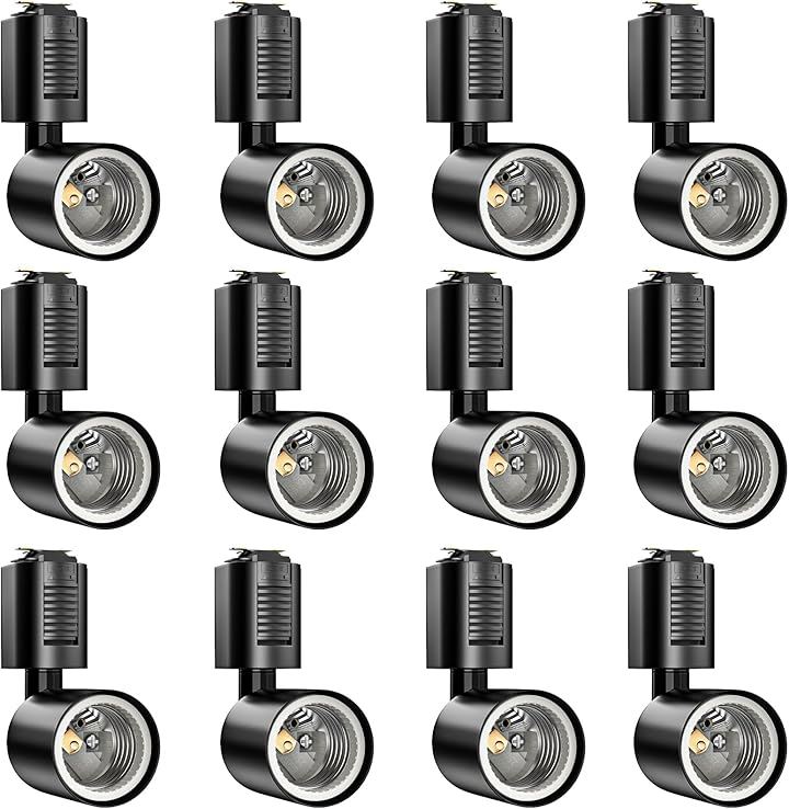 ダクトレールライト ダクトレール用スポットライト 配線ダクトレール用器具 E26(黒い E26口金 12個)