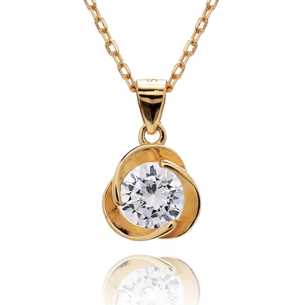 S925 薔薇 ローズ 花 ネックレス 金 [fhns013-gold]