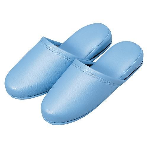 （まとめ買い）オーミケンシ 抗菌レザー調スリッパ10足 ブルー 36052 （10P） 00069841 [x3]