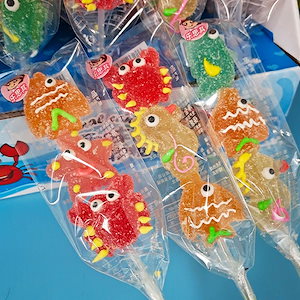 趣味アニメアメジュースグミ交焼動物海洋造形果物味長棒児童キャンディー