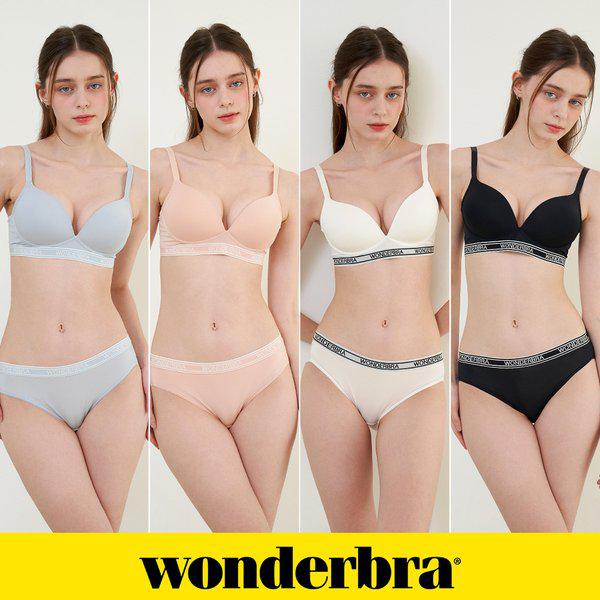 [Wonderbra] スポーツアウトバンド ノンワイヤー ブラパンティー 8種 ブルー+ベージュ+ホワイト+ブラックWBW4M22232425A_T 11,287円