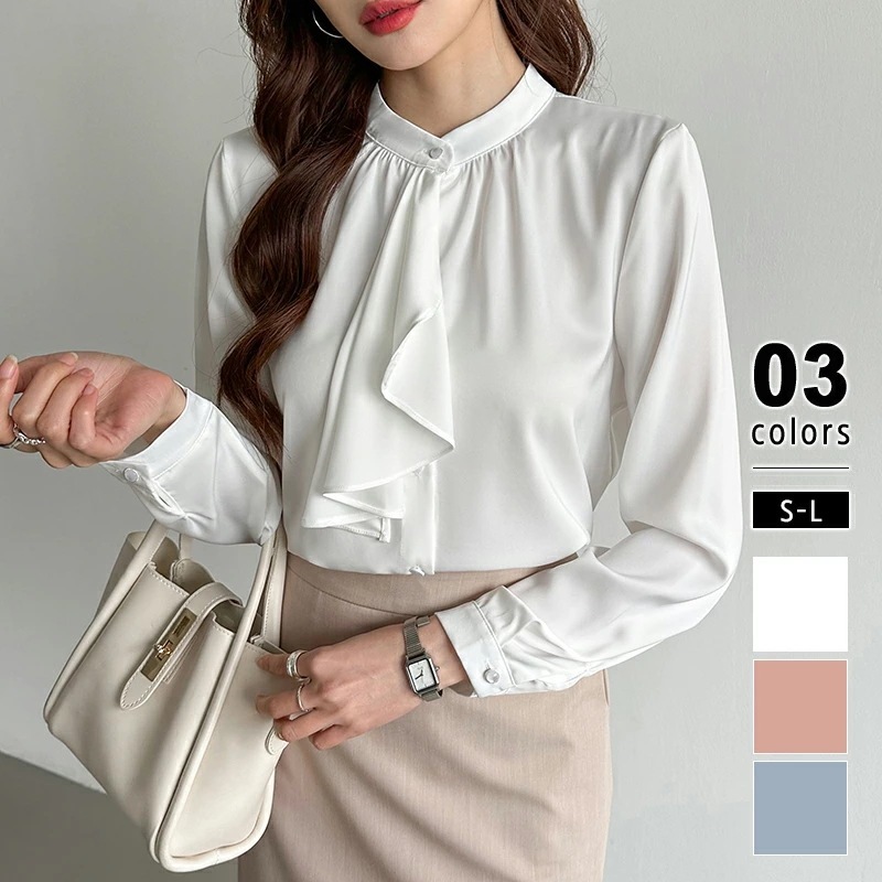 [迅速な配達][限時割!引!]ブラウス ボウタイブラウス スカーフタイ ボウタイ レディース オフィス 長袖 スカーフタイブラウス シャツ きれいめ トップス オフィスカジュアル セレモニー シャツブ