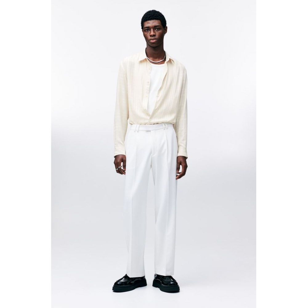 H&M レギュラーフィットシャツクリーム