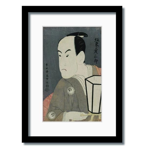 ファブリックパネル アートフレーム 日本風 和 江戸 壁掛け ウォールデコレーション 浮世絵 東洲斎写楽 三世坂東彦三郎の鷺坂左内 317x440mm