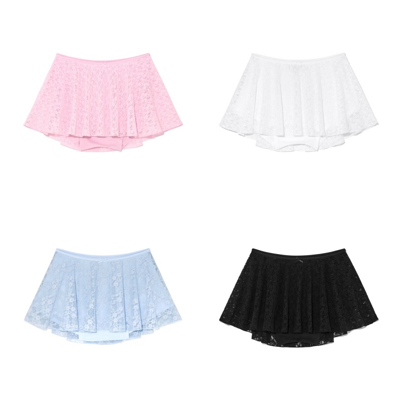 【GLOWNY】 LACE BELL MINI SKIRT : 4COLORS