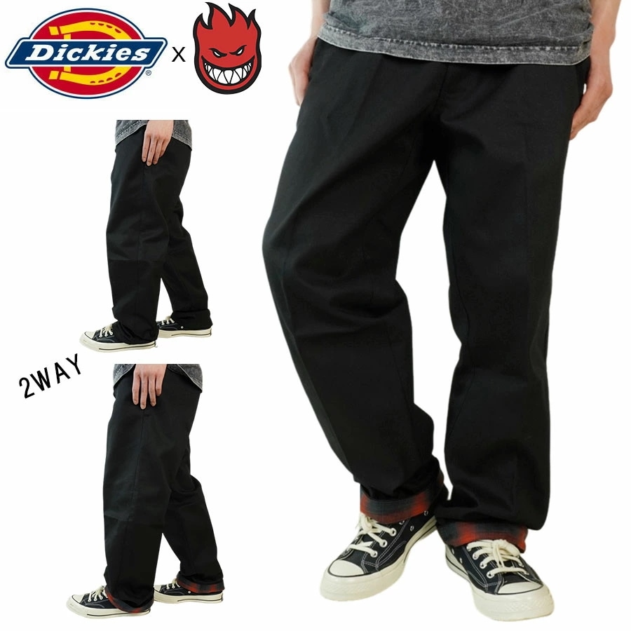 DICKIES x SPITFIRE ディッキーズ x スピットファイアメンズ パンツ スピットファイヤーPANT WITH FLANNEL CUFF フランネルカフパンツB