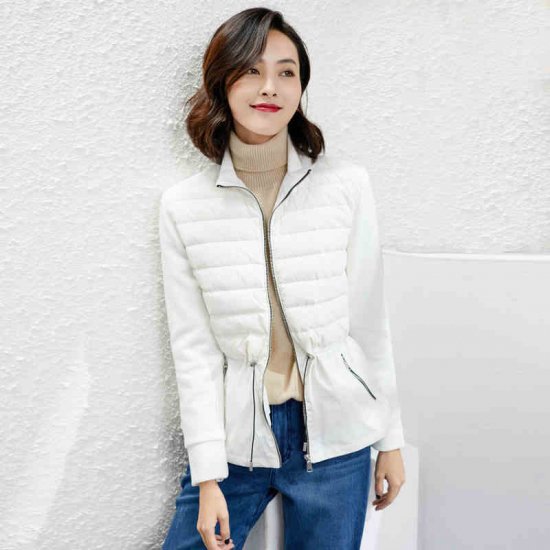 ダウンジャケット ジャケット ダウン アウター ショートコート コート レディース ハイデザイン カラバリ 2色 ブラック ホワイト 長袖 暖かい 軽量 ショート丈 おしゃれ S M L XL