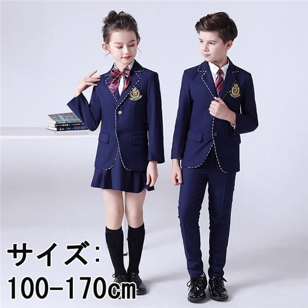 4点セット卒業式スーツ入学式スーツ女の子男の子制服紺スーツジュニアスーツ100110120130140150160170キッズ卒業式服フォーマル子スーツ