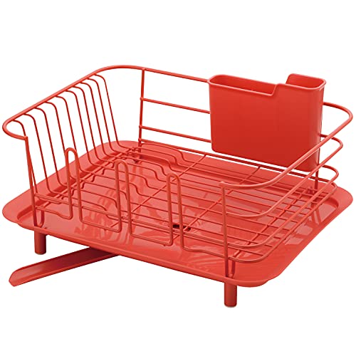 リス 水切りかご ワイヤー レッド W39.5*D30*H20.7cm リベラリスタ ディッシュドレ