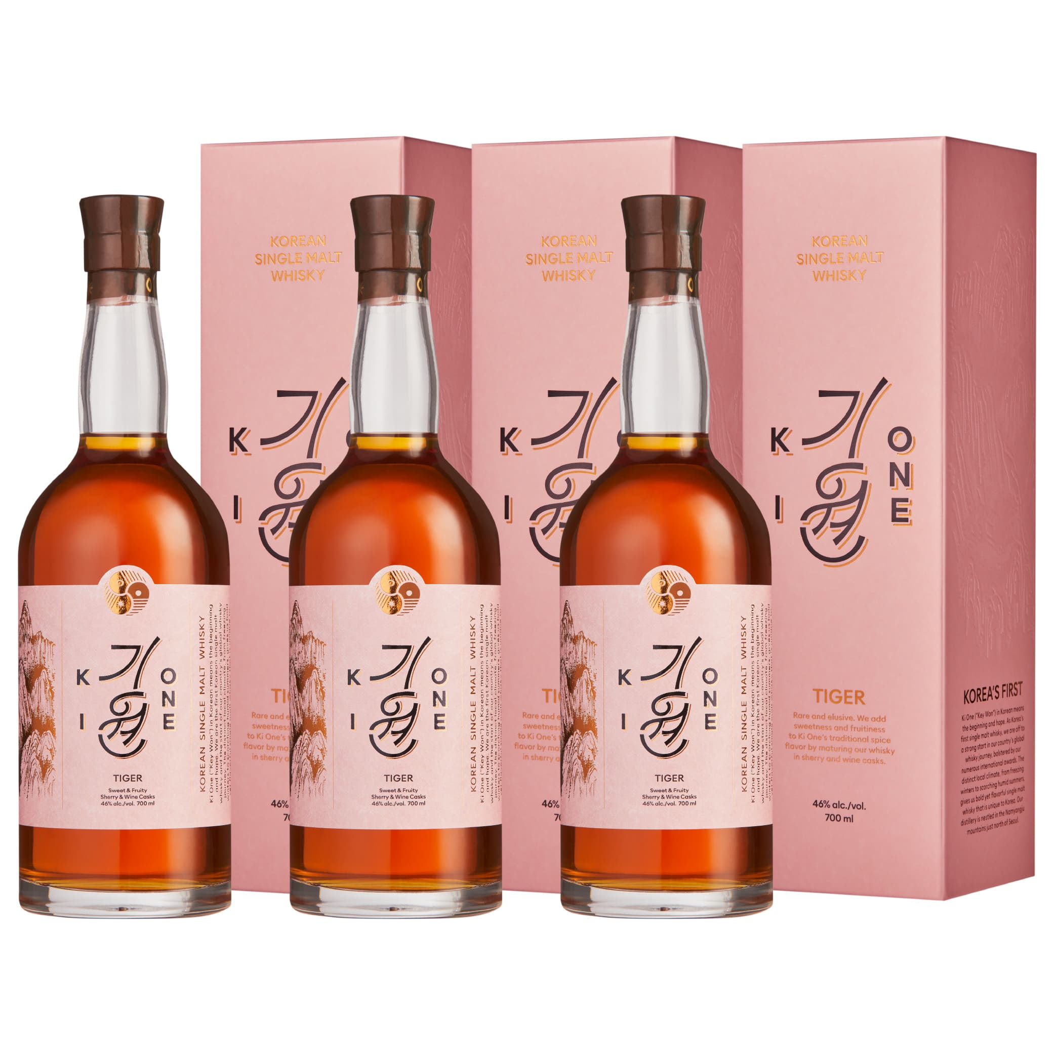 [正規品] キウォン タイガー 3本セット 700ml / 韓国 シングルモルトウイスキー ギフトBOX入り