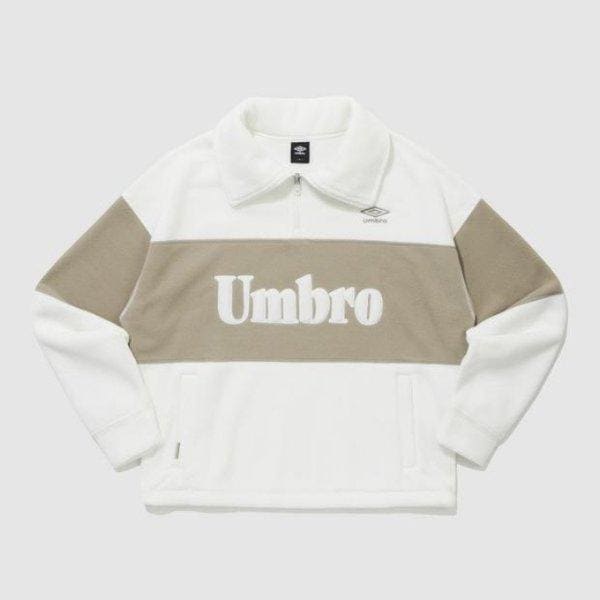 長袖Tシャツ TQT UP422CFSN8-SCW プラスフリース ウィメンズ カラー ハーフジップ / IVORY